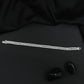 Double Row Rhodium Bracelet with Sparkling Crystal Links