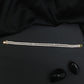 Double Row Rhodium Bracelet with Sparkling Crystal Links