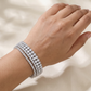 Multi-Row Crystal Bracelet with Round Cluster Motifs