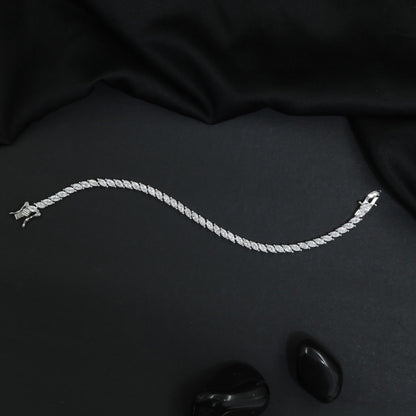 Statement Rhodium Bracelet with Marquise Crystal Arrangement