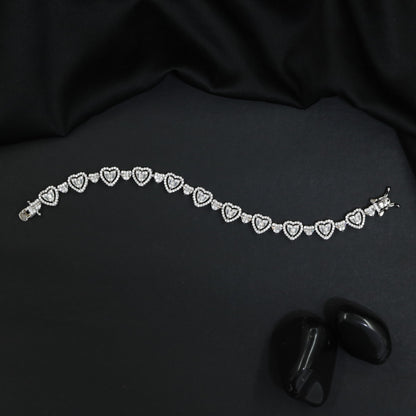 Double Heart Crystal Bracelet with Elegant Styling