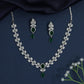 Regal rhodium necklace with layered leaf artistry