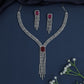 Tassel Drop Rhodium Necklace with Y-Line Silhouette