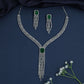 Tassel Drop Rhodium Necklace with Y-Line Silhouette