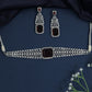 Geometric Focus Rhodium Choker with Basket Weave Silhouette