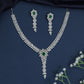 Floral Trail Rhodium Necklace with Sculpted Pendant Silhouette
