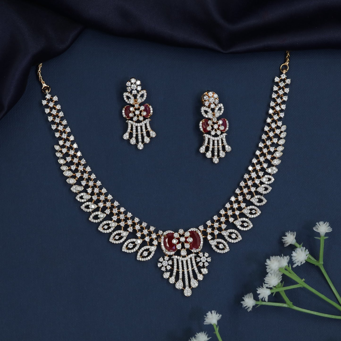 Heritage Medallion Gj Necklace with Statement Drop Centerpiece