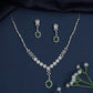 Crystal Pathway Necklace with Floral Cluster Pendant Design