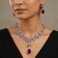 Starflower Cascade Rhodium Necklace with Teardrop Focal Drop