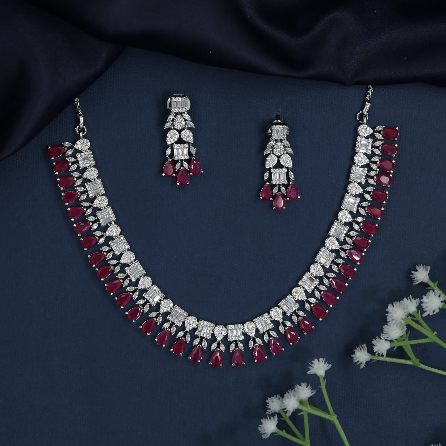 Scalloped Collar Necklace with Graduated Fringe Drop Detailing