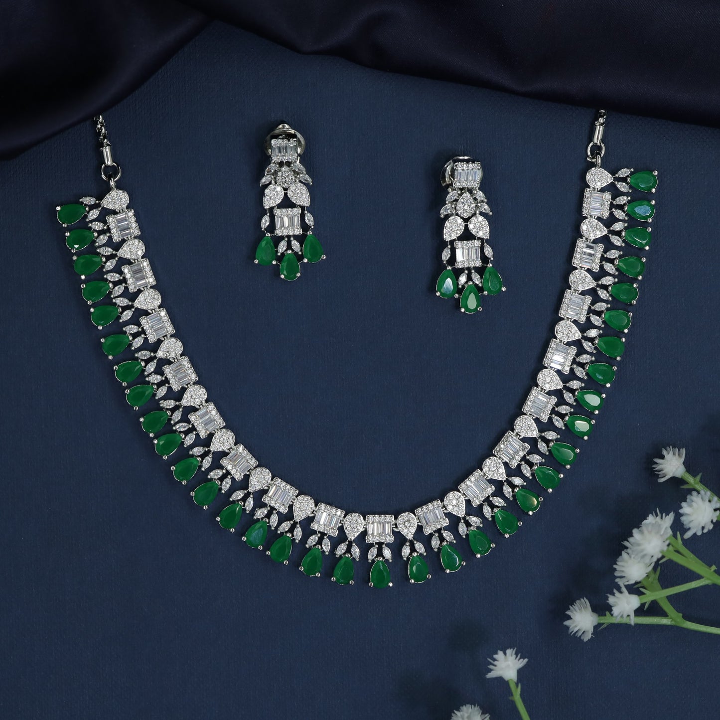 Scalloped Collar Necklace with Graduated Fringe Drop Detailing