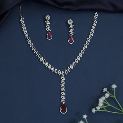 Flowing Marquise Link Necklace with Sculpted Y-Drop Styling