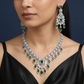 Teardrop Fringe Necklace with Halo Station Silhouette