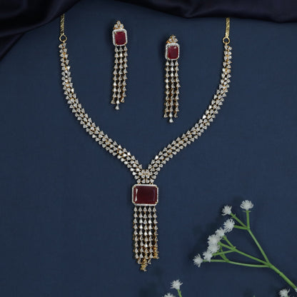 Fashion Week GJ Necklace Set with Geometric Fringe