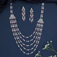 Rhodium Five-Strand Long Haara Set with Side Panels