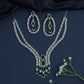 Y-drop rhodium necklace with cascading pendant accents