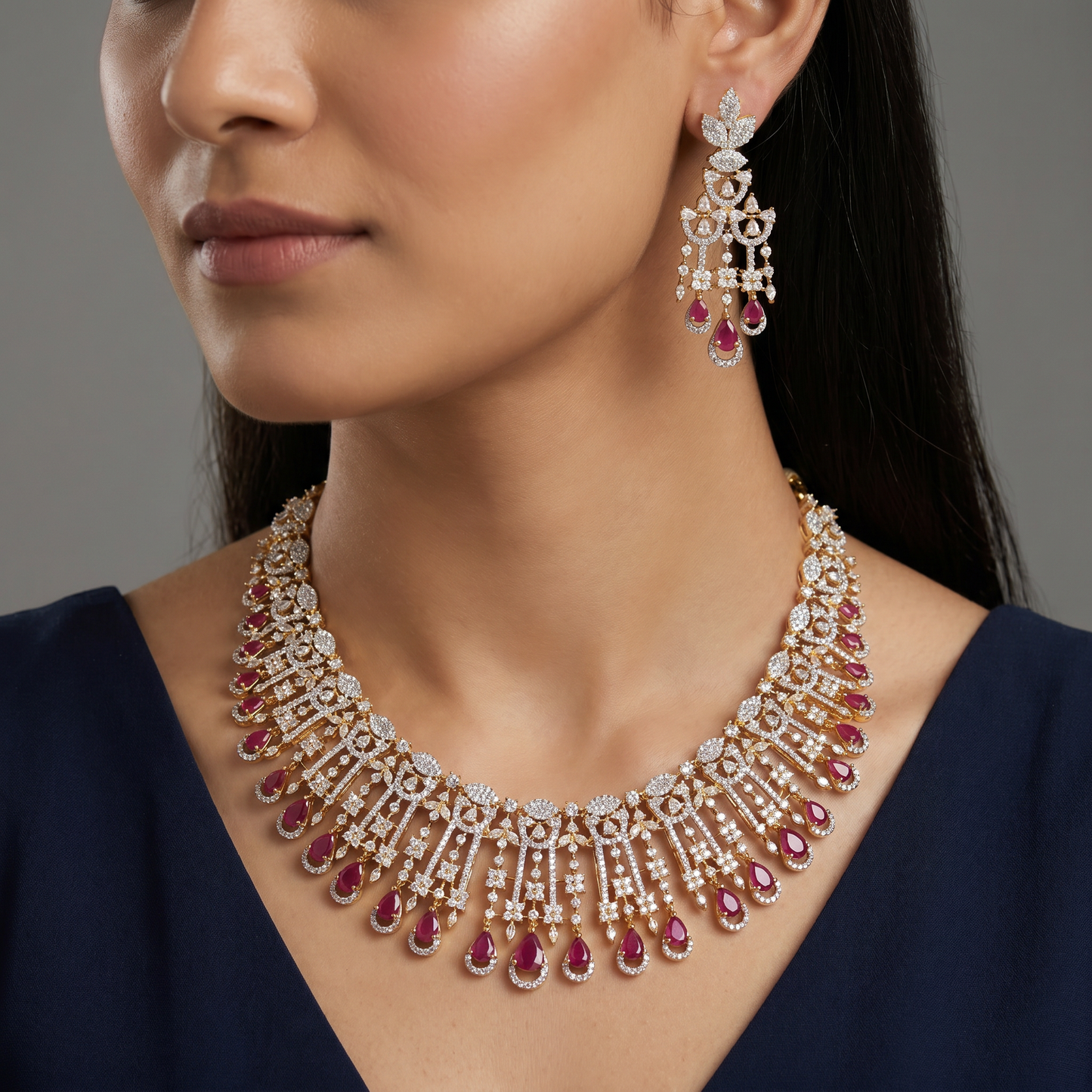Heritage Coin Necklace with Graduated Teardrop Drops