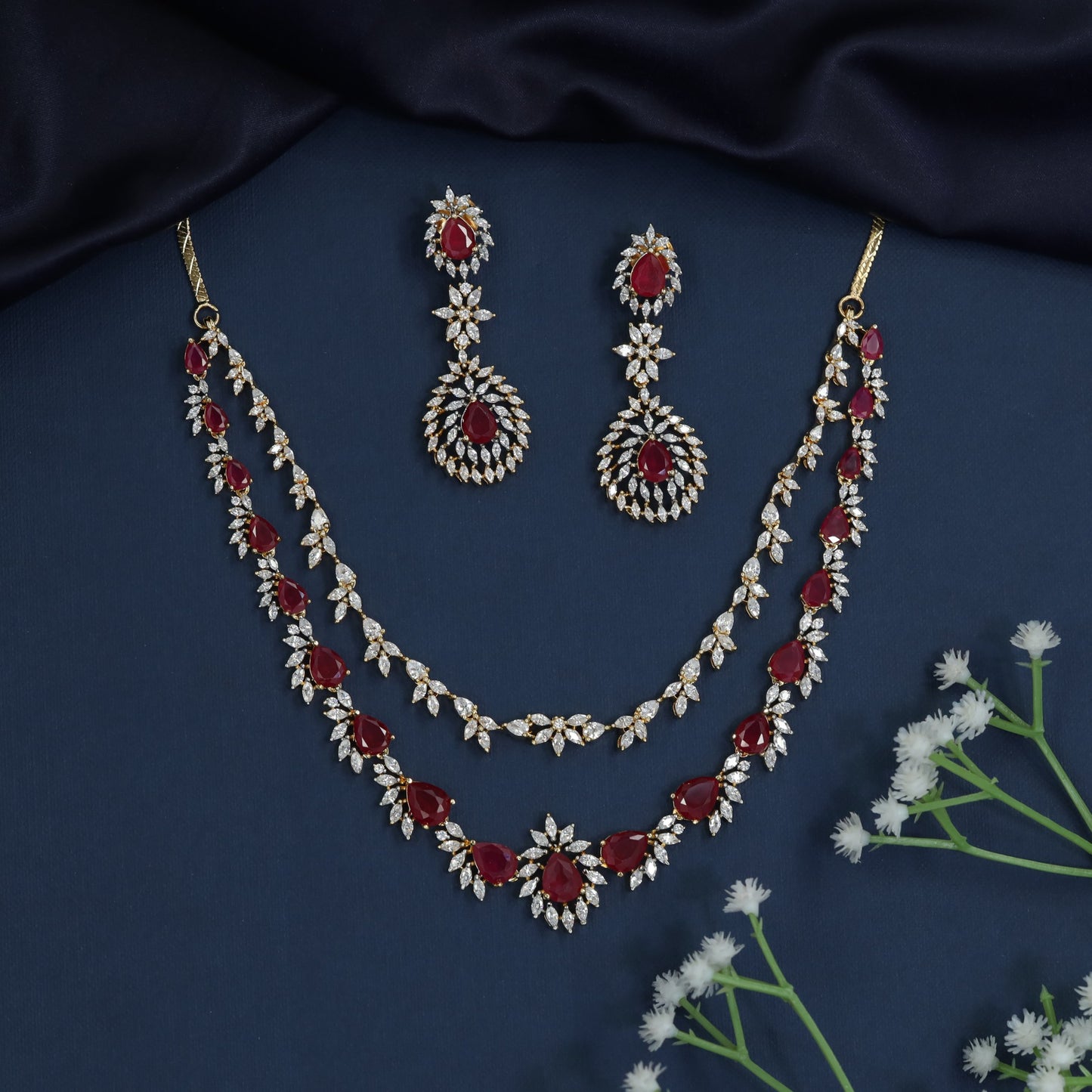 Marquise Leaf Gold Polish Necklace with Layered Collar Styling