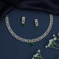 Rhodium collar necklace with geometric trellis detailing