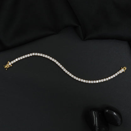 Gold Polish Bracelet with Seamless Floral Link Design