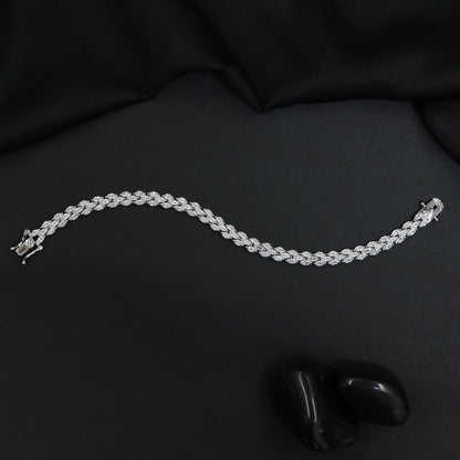 Marquise Weave Rhodium Bracelet