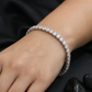 Rhodium Bracelet with Continuous Floral Cluster Links