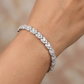 Rhodium Bracelet Featuring Continuous Marquise Cluster Design