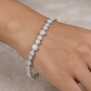 Rhodium Bracelet with Interconnected Pear and Marquise Elements
