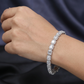 Contemporary Oval Link Rhodium Bracelet