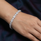 Rhodium Bracelet Showcasing Rounded Cushion Link Arrangement