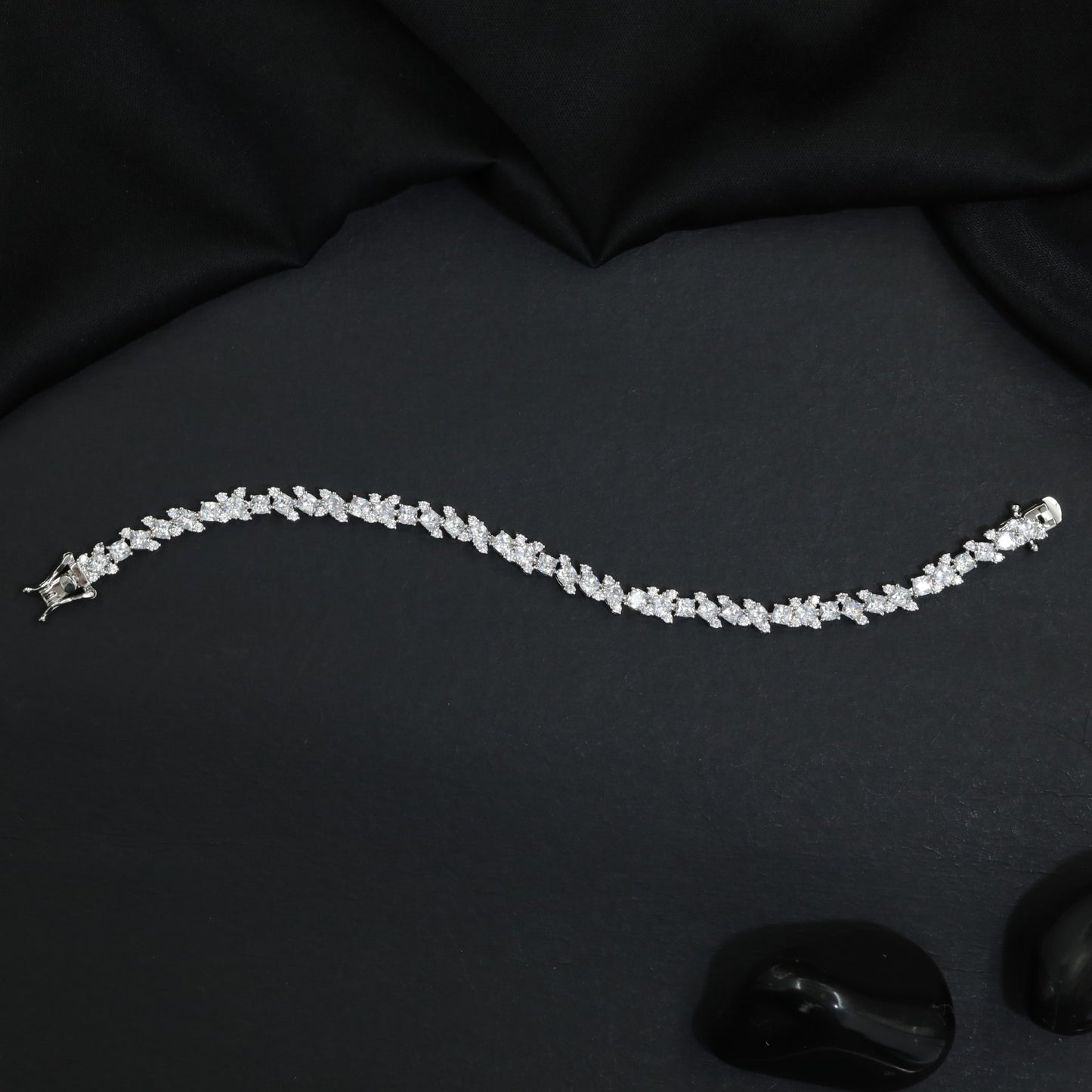 Leaf Vine Style Rhodium Bracelet