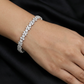 Rhodium Bracelet with Continuous Floral Arrangement and Refined Finish