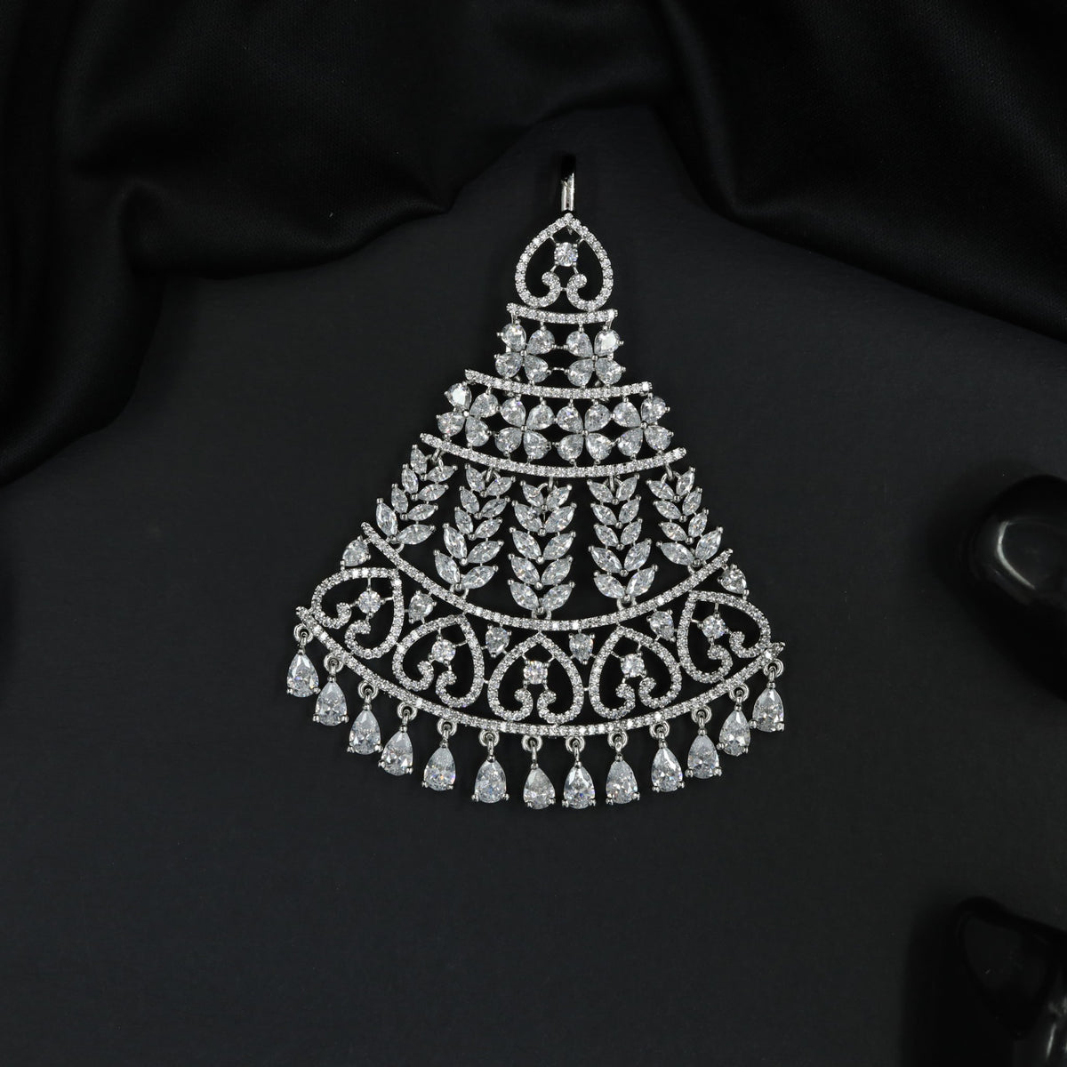 Regal Jhumar with Layered Floral Arrangement and Drops
