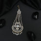 Grand Gold Polish Jhumar with Ornamental Floral Composition and Drops