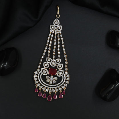 Grand Gold Polish Jhumar with Ornamental Floral Composition and Drops