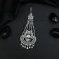 Grand Gold Polish Jhumar with Ornamental Floral Composition and Drops