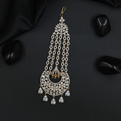 Artisan Gold Polish Jhumar with Layered Circular Motifs and Danglers