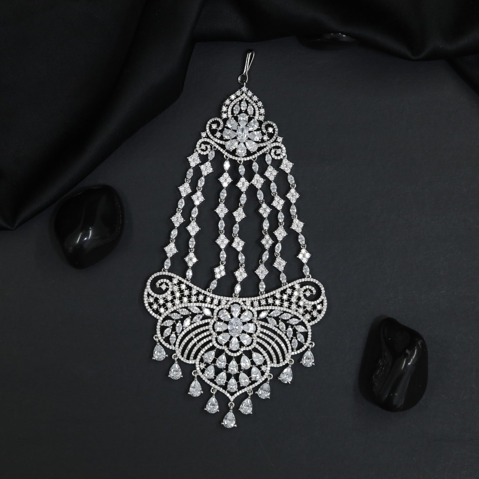 Luxury Jhumar with Floral Centrepiece and Descending Strands