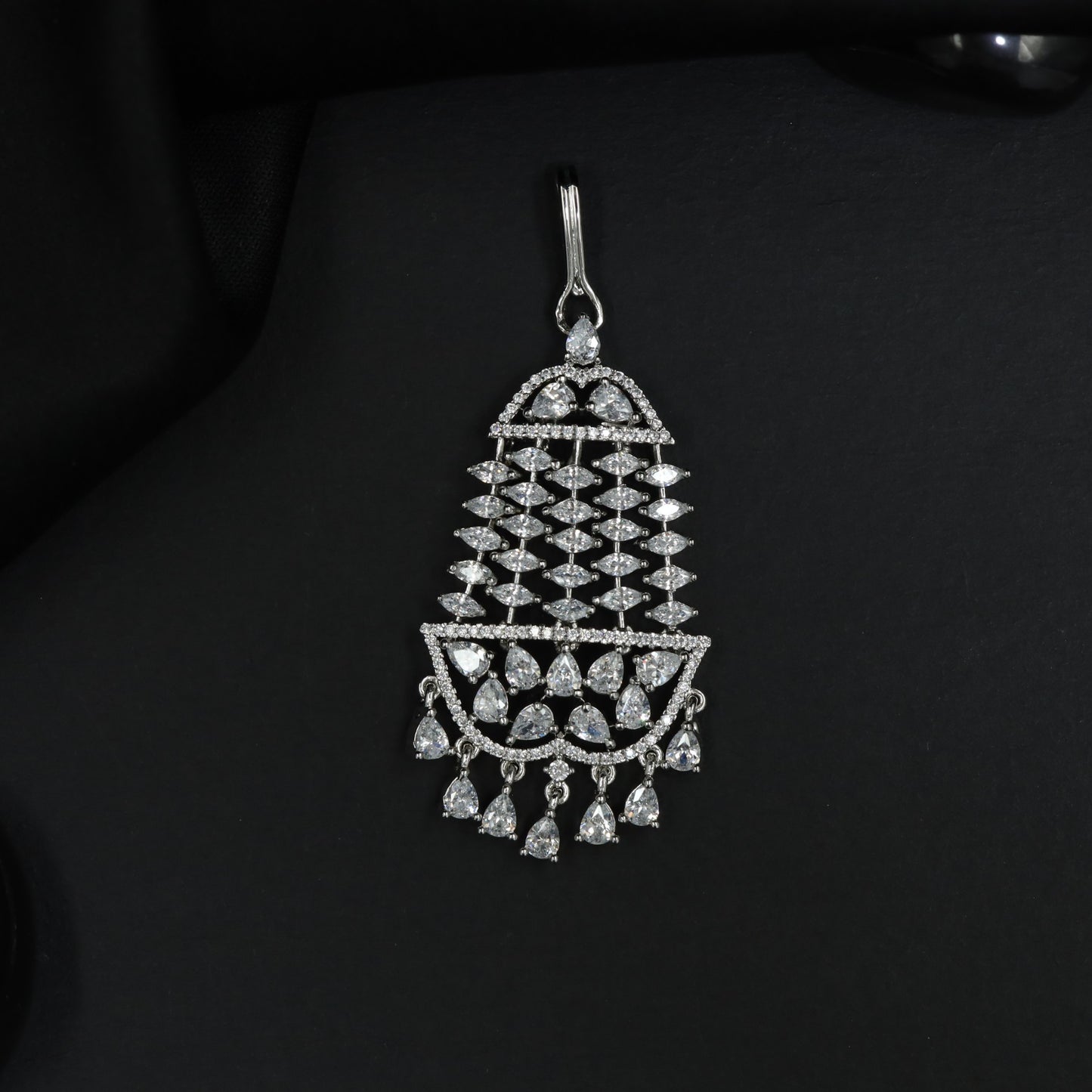 Traditional Jhumar with Marquise Motifs and Hanging Elements