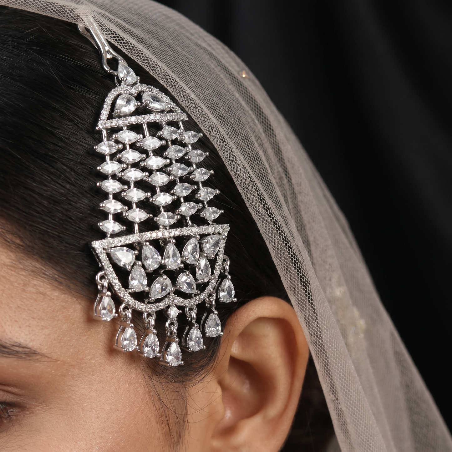 Traditional Jhumar with Marquise Motifs and Hanging Elements