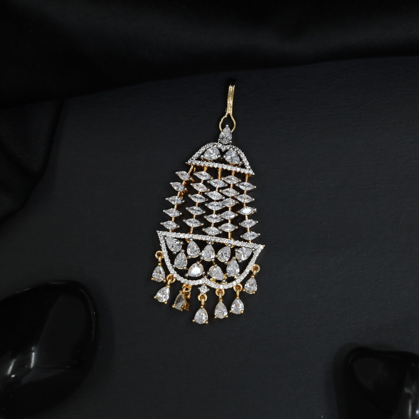 Traditional Jhumar with Marquise Motifs and Hanging Elements