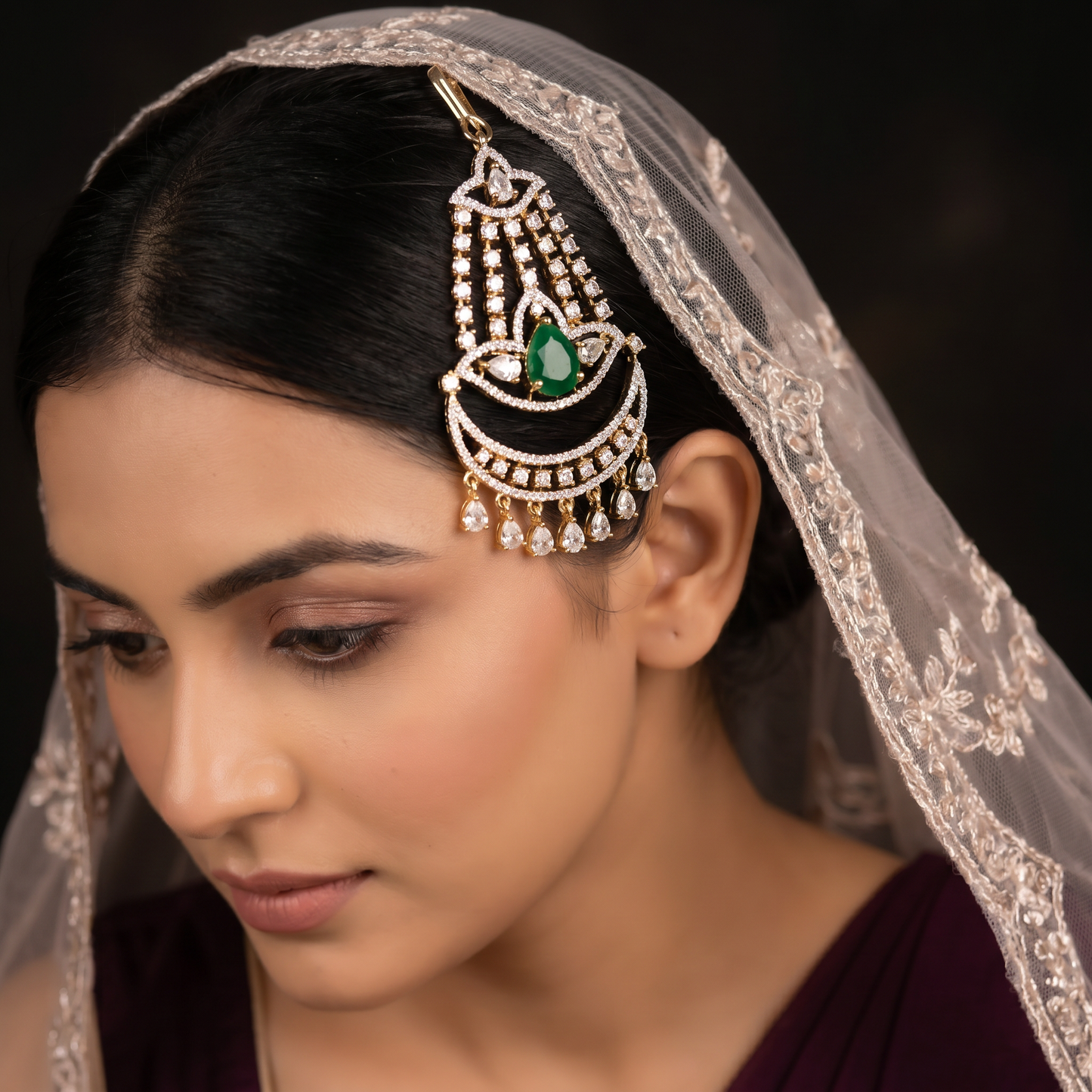 Traditional Jhumar with Decorative Crescent Pattern and Fringe