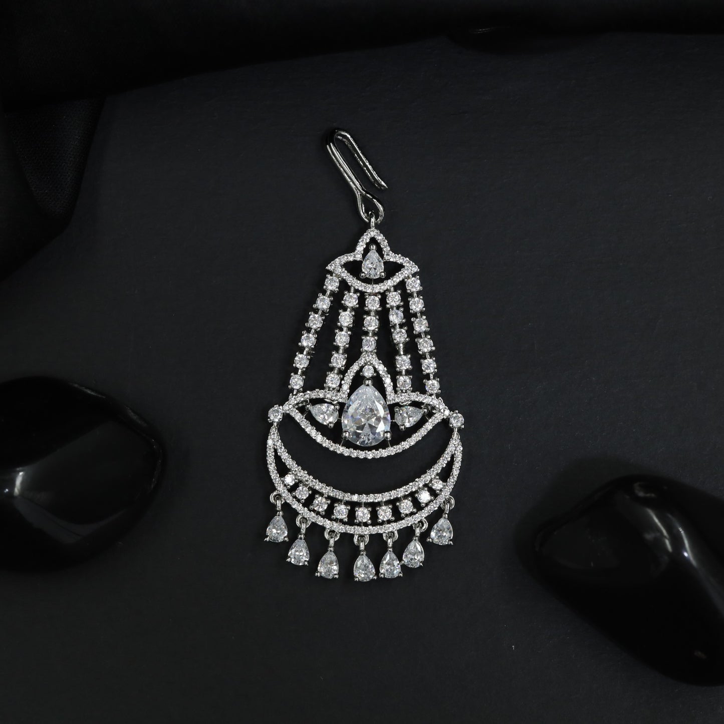 Traditional Jhumar with Decorative Crescent Pattern and Fringe