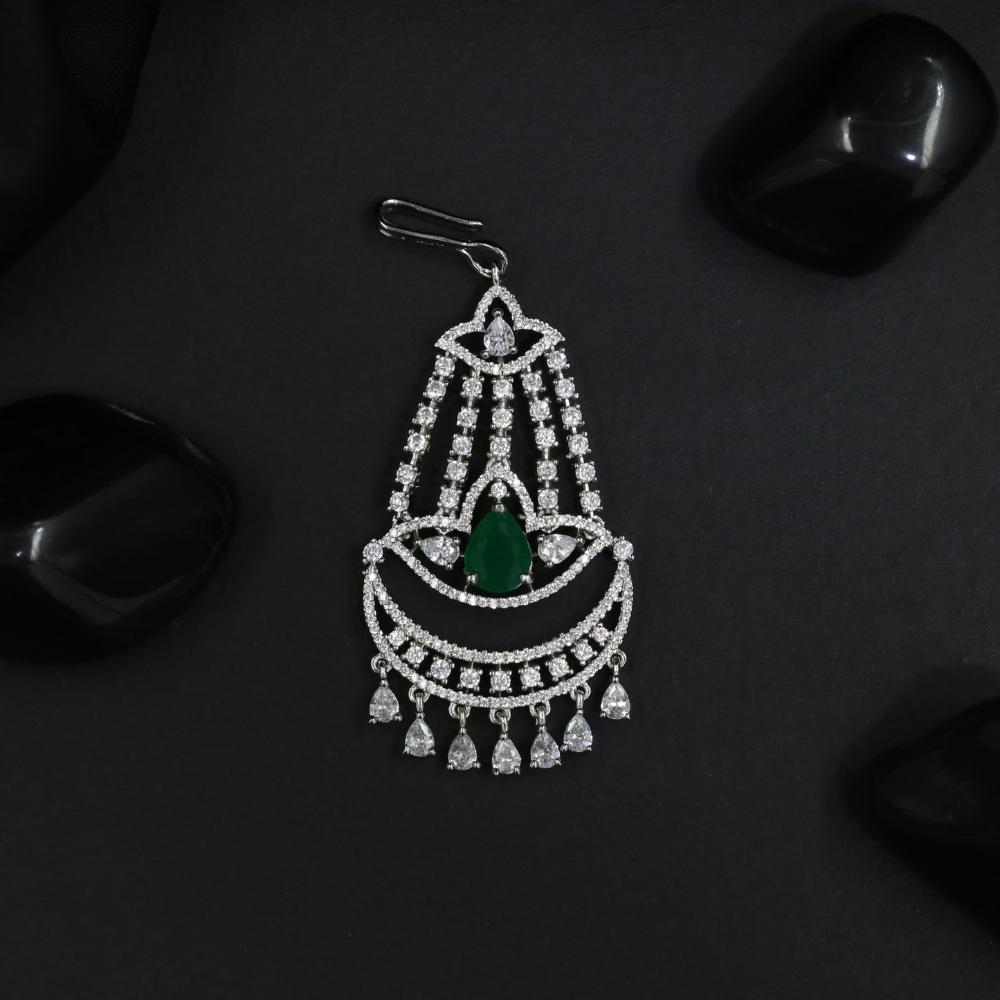 Traditional Jhumar with Decorative Crescent Pattern and Fringe
