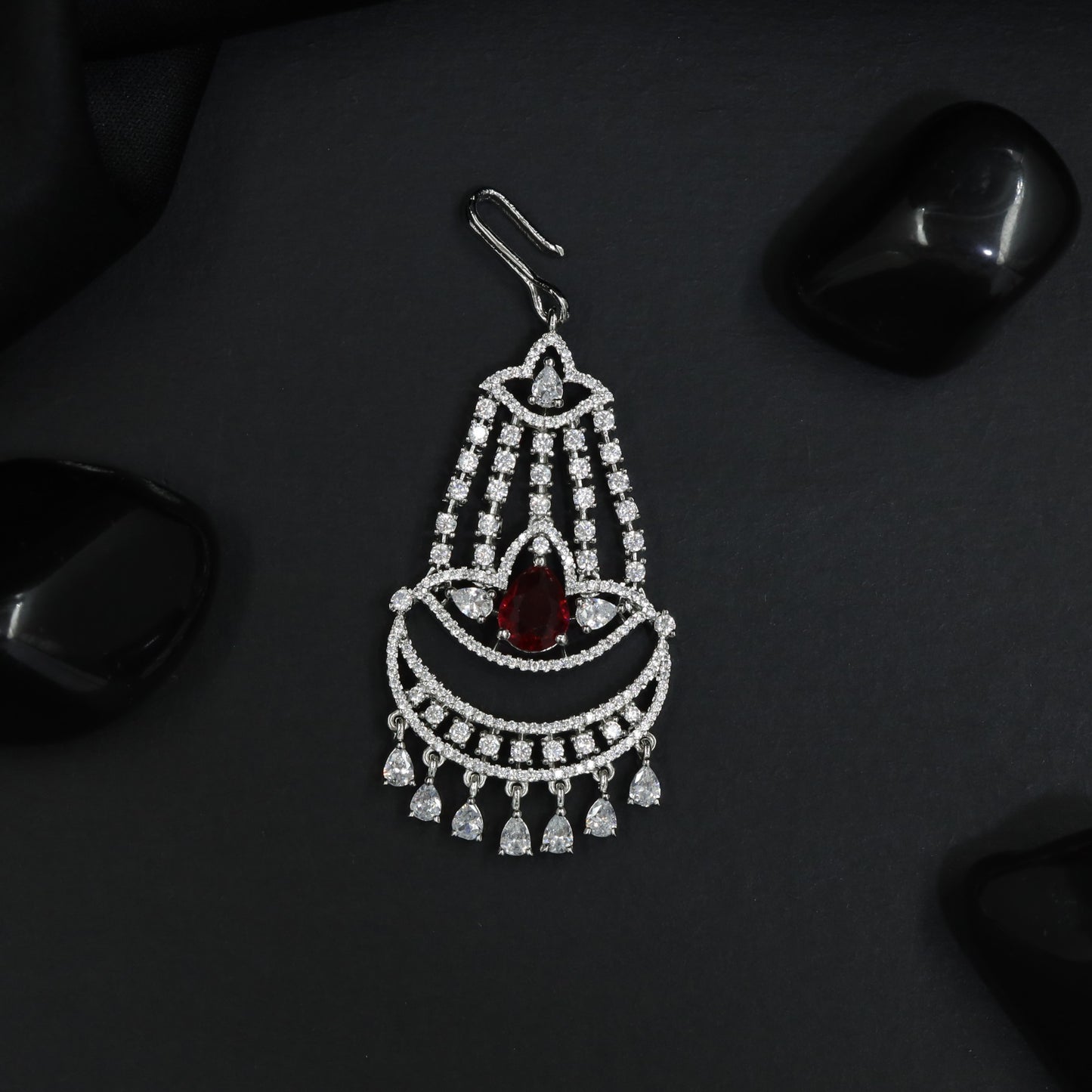 Traditional Jhumar with Decorative Crescent Pattern and Fringe