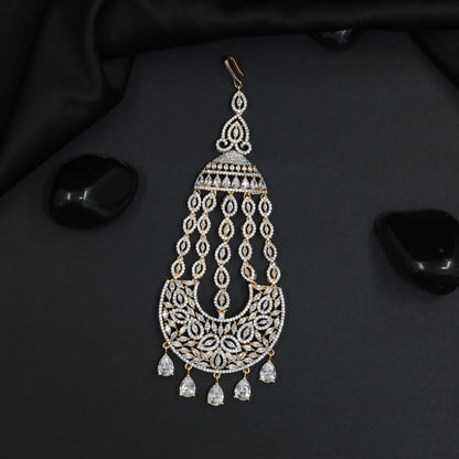 Designer Jhumar with Oval Motif Strands and Decorative Drops