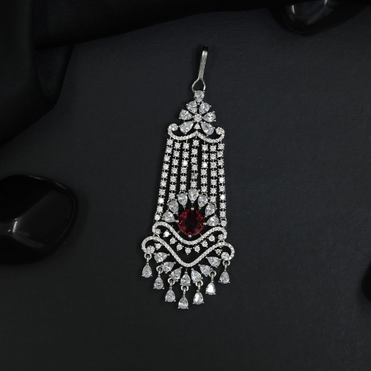 Statement Jhumar with Floral Accents and Decorative Fringe