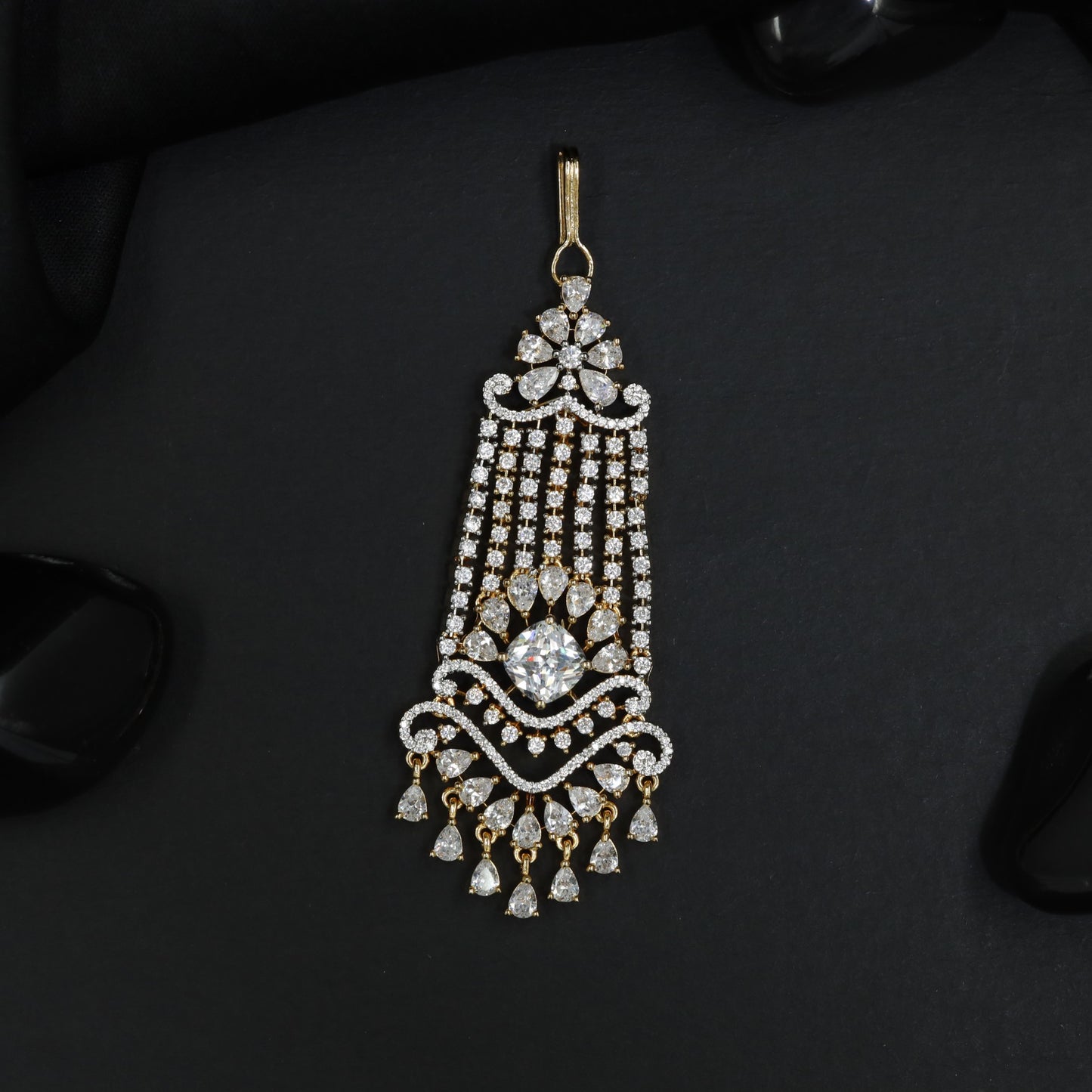 Statement Jhumar with Floral Accents and Decorative Fringe