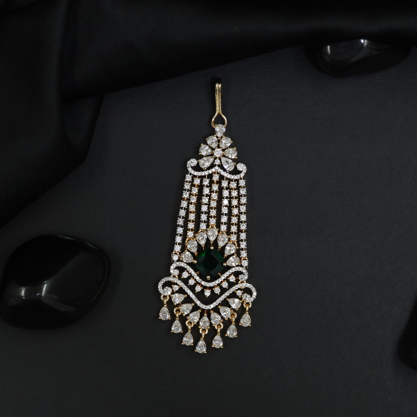 Statement Jhumar with Floral Accents and Decorative Fringe