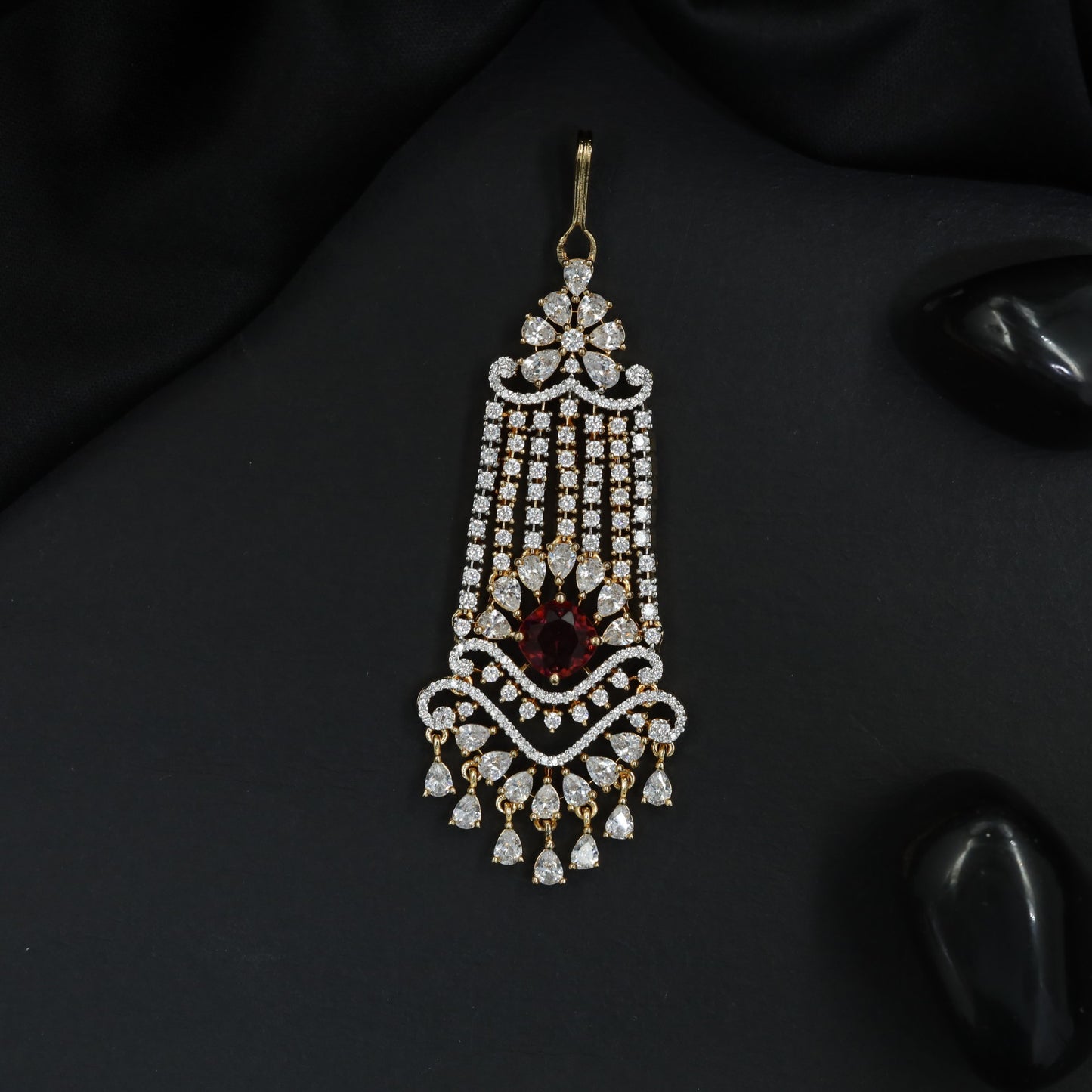 Statement Jhumar with Floral Accents and Decorative Fringe